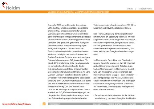 Download Geschäftsbericht 2010 der Holcim Deutschland Gruppe