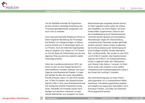 Download Geschäftsbericht 2010 der Holcim Deutschland Gruppe