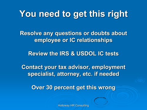 hiringslides - Holloway Human Resource Consulting