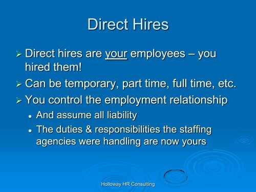 hiringslides - Holloway Human Resource Consulting