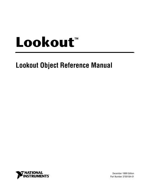 Lookout Object Reference Manual - National Instruments