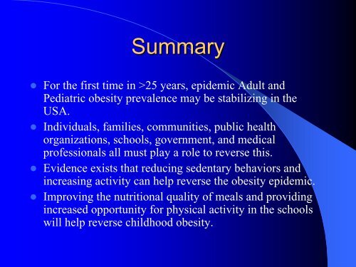 Overview of Childhood Obesity by Susan Lynch, MD - The Hood ...