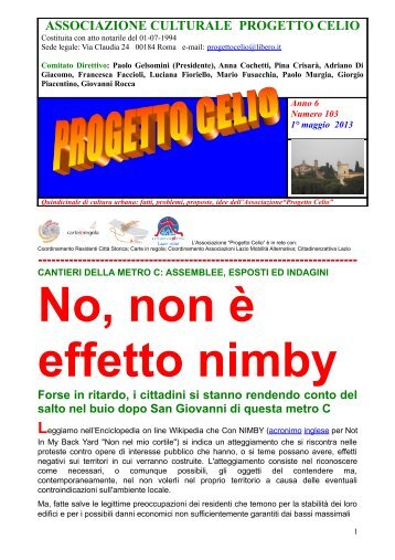 Scarica l'ultimo numero di Progetto Celio - eur.roma.it