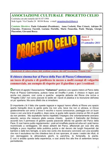 ASSOCIAZIONE CULTURALE PROGETTO CELIO - eur.roma.it