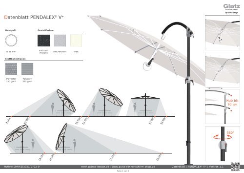 Datenblatt PENDALEX® V+ - Glatz Sonnenschirm Shop