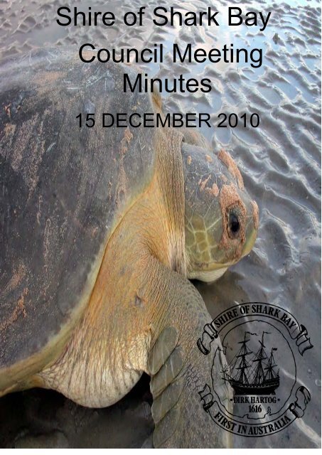 Minutes 15-12-10 - Shire of Shark Bay