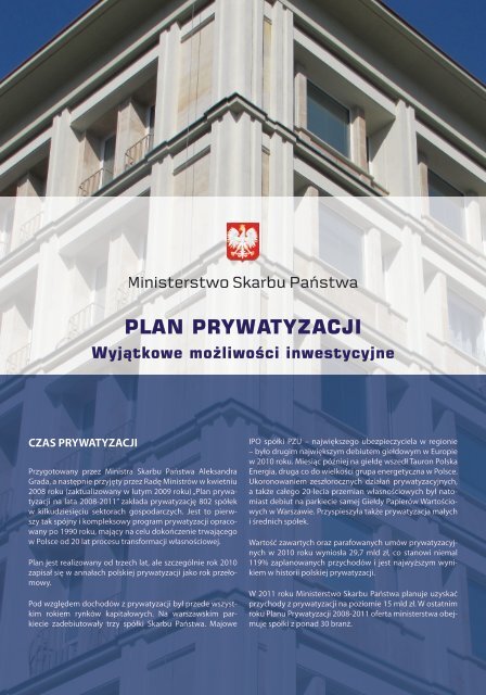 Folder informacyjny (wersja polska) - Ministerstwo Skarbu PaÅstwa