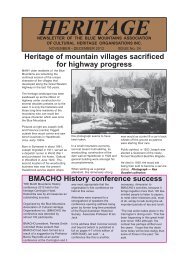 Newsletter No - Blue Mountains Association of Cultural Heritage ...