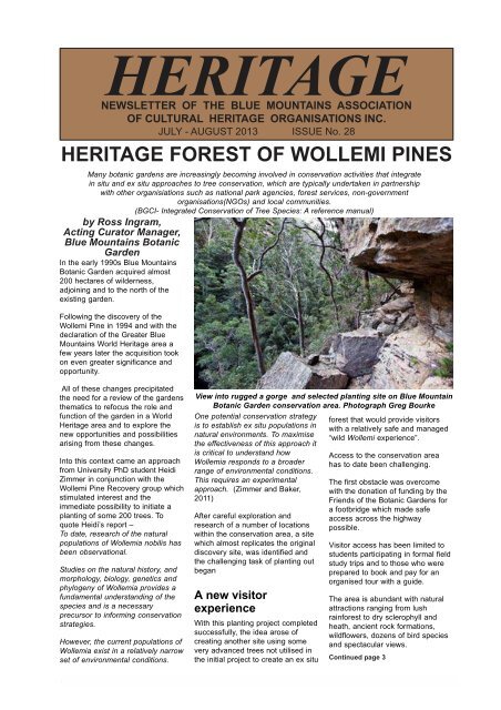 Newsletter No - Blue Mountains Association of Cultural Heritage ...
