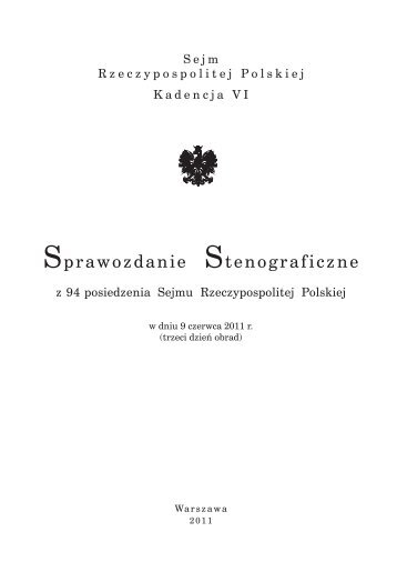 Sprawozdanie Stenograficzne - Sejm Rzeczypospolitej Polskiej