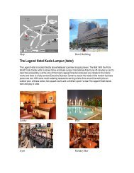 The Legend Hotel Kuala Lumpur (4star) - Belantara Holidays