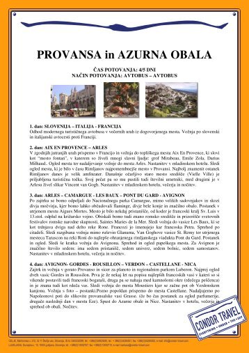 PROVANSA in AZURNA OBALA - Condor Travel