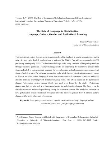 The Role of Language in Globalization: - Journal Main Page - icpres