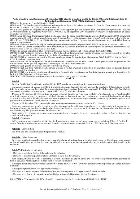 Recueil des actes administratifs nÂ° 63 du 12 octobre 2011