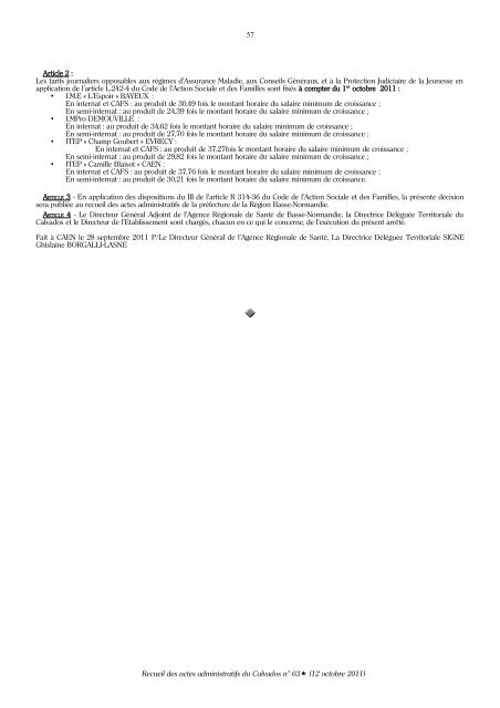 Recueil des actes administratifs nÂ° 63 du 12 octobre 2011