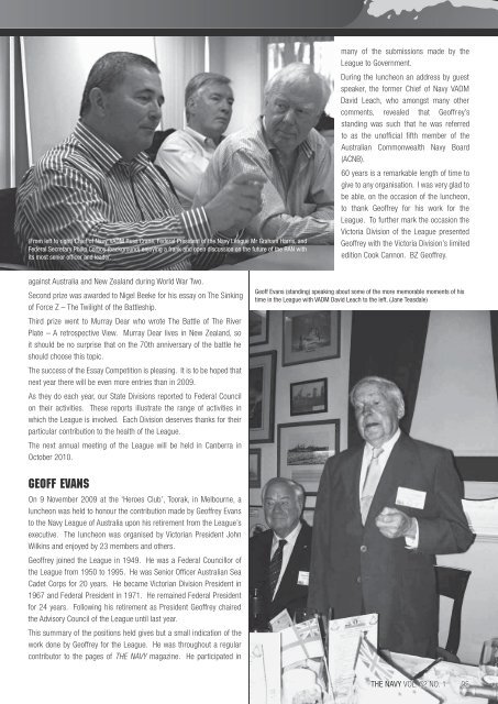 JAN-MAR 2010 VOL 72 No1 - Navy League of Australia