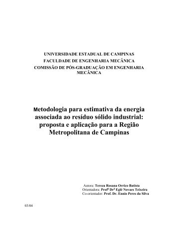 Metodologia para estimativa da energia associada ao ... - TECLIM