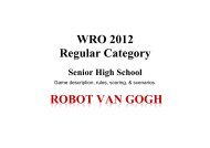 WRO 2012 Regular Category ROBOT VAN GOGH