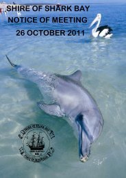 Ordinary meeting of the Shark Bay Shire Council to be held in the ...