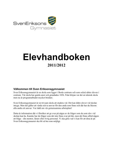 Elevhandbok 2011 Bora S Stad