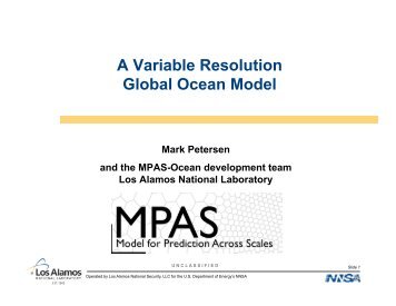 A Variable Resolution Global Ocean Model - Climate and Earth ...