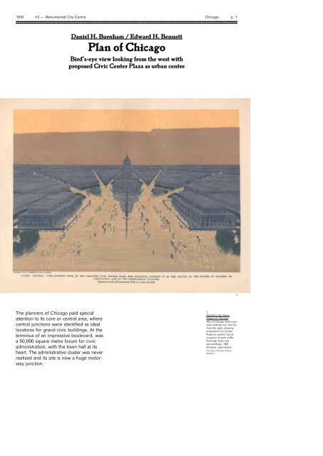 Urban Planning in Berlin, London, Paris and Chicago 1910 and 2010