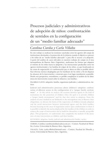 Procesos judiciales y administrativos de adopciÃ³n de niÃ±os - SciELO