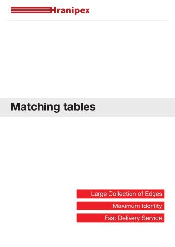 Matching tables - Hranipex