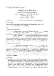 The Share Purchase Agreement - Ministerstwo Skarbu PaÅstwa