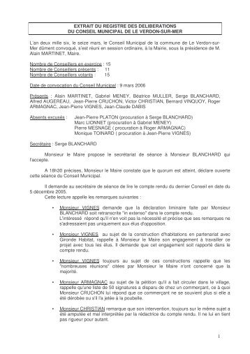 EXTRAIT DU REGISTRE DES DELIBERATIONS DU CONSEIL ...