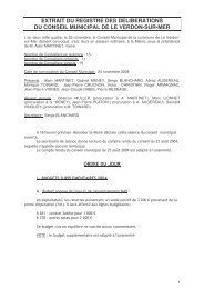 extrait du registre des deliberations du conseil municipal de le ...