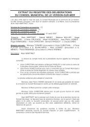 extrait du registre des deliberations du conseil municipal de le ...