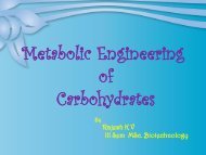 Metabolic Engineering of Carbohydrates - (CUSAT) â Plant ...