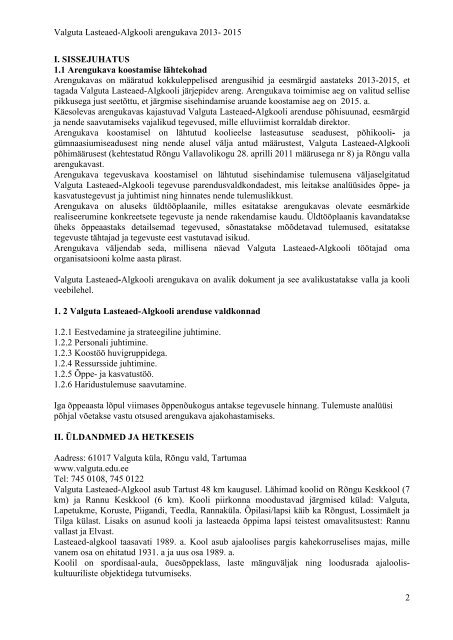 Valguta Lasteaed-Algkooli arengukava 2013- 2015 1 ... - RÃµngu Vald