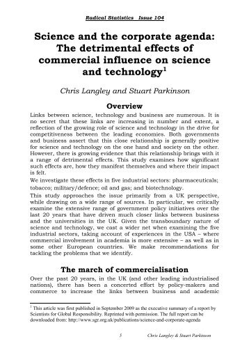 The detrimental effects of commercial influence on science and ...