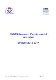 SNBTS Research Strategy - Scottish National Blood Transfusion ...