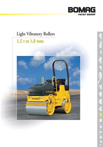 1,5 t to 1,8 tons Light Vibratory Rollers 1,5 t to 1,8 tons