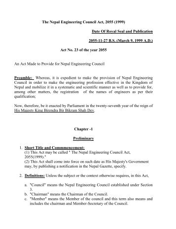 NEC Act Download - Nepal Engineering Council