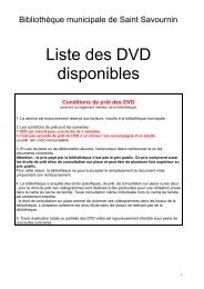 Liste des DVD disponibles - Saint-Savournin