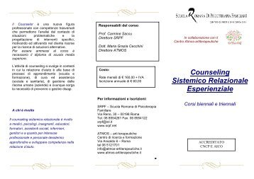 Counseling Sistemico Relazionale Esperienziale Corsi ... - Atmos