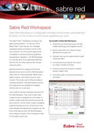 Sabre Red Workspace - Sabre Travel Network