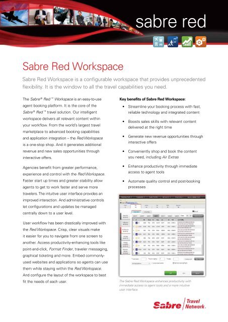 Sabre Red Workspace - Sabre Travel Network