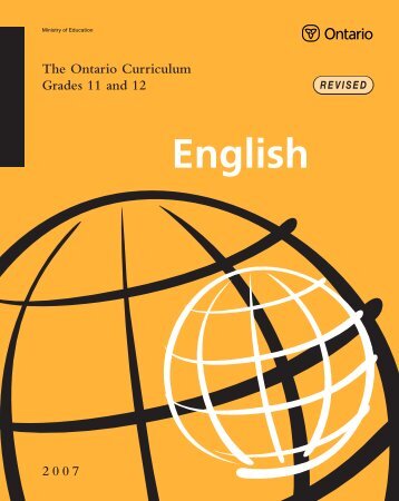The Ontario Curriculum, Grades 11 and 12: English, 2007 (Revised)
