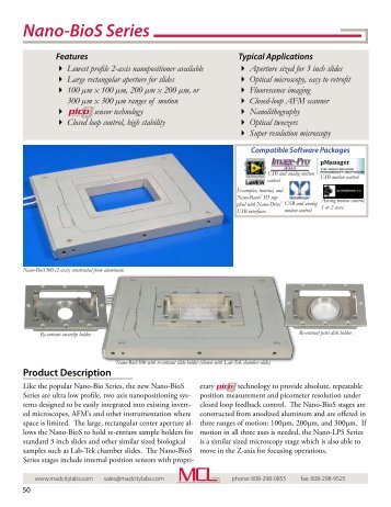 Nano-BioS Series - XY piezo stage with large ... - Mad City Labs