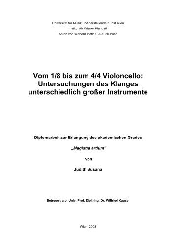 Vom 1/8 bis zum 4/4 Violoncello - UniversitÃ¤t fÃ¼r Musik und ...