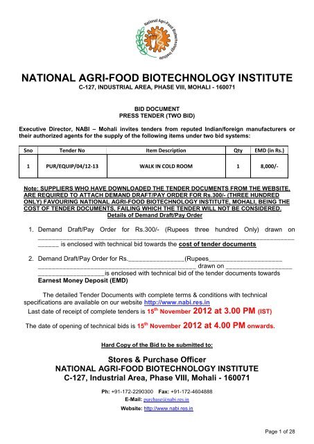 Bid Document - Nabi.res.in