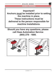 Anchors must be installed prior to setting the machine in place ...