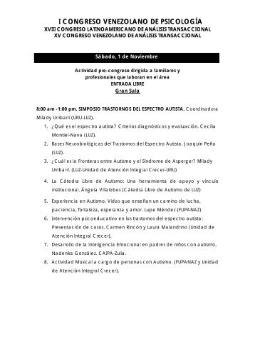 i congreso venezolano de psicología - Universidad Rafael Urdaneta