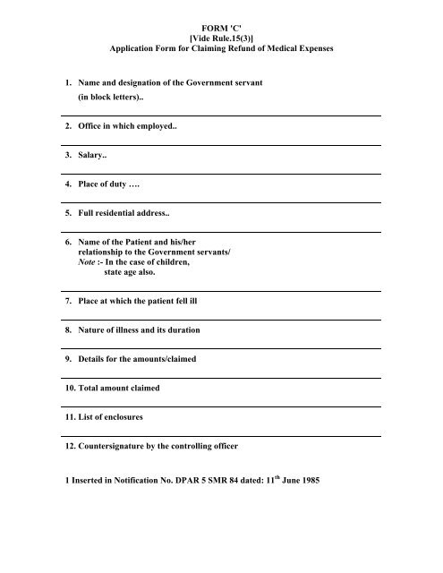 Medical reimbursement - stg1.kar.nic.in