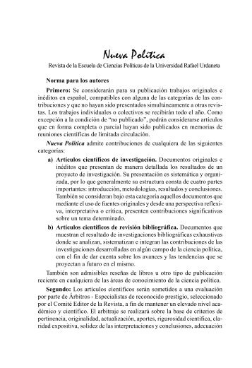 Normas para los autores - Universidad Rafael Urdaneta